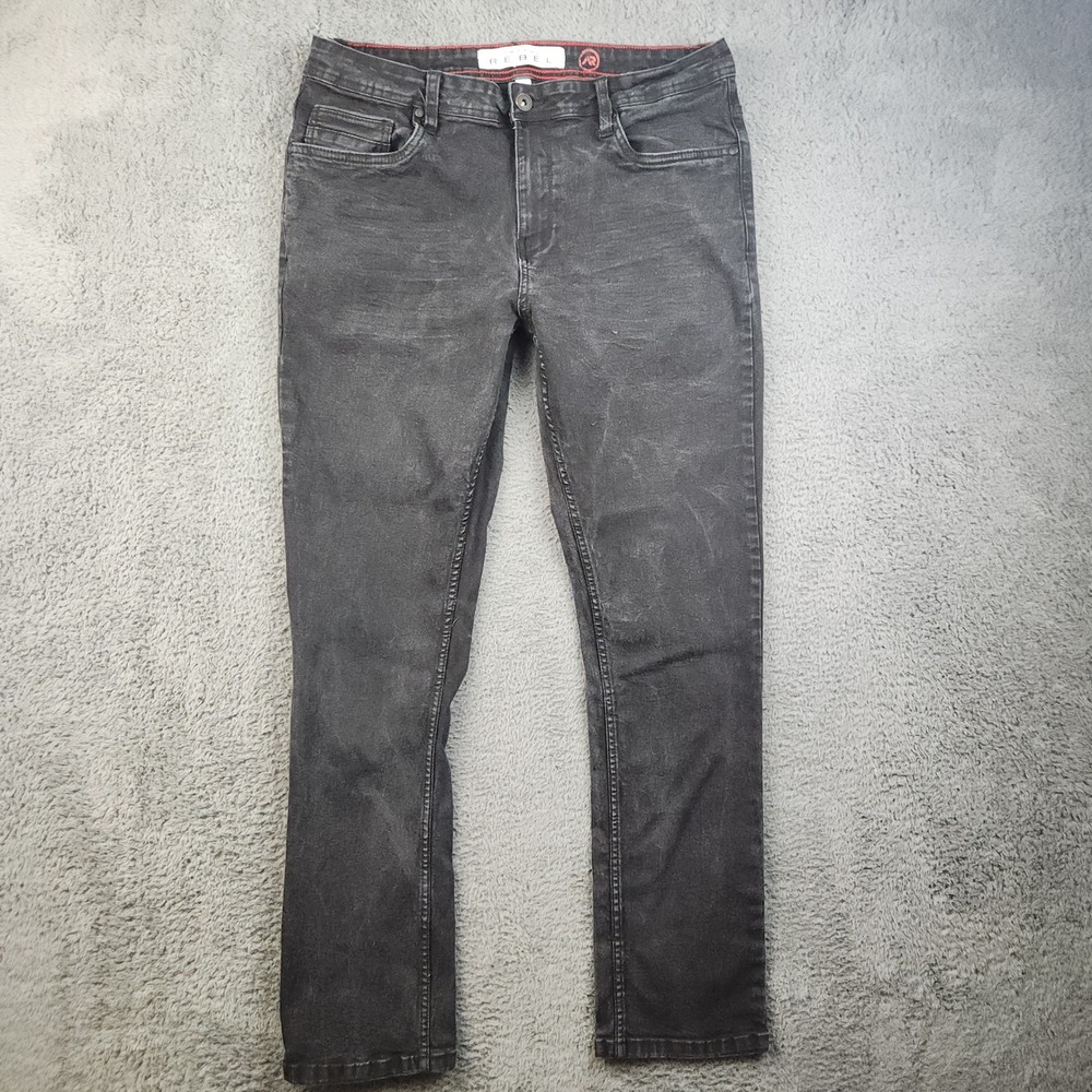 Artful Rebel Jeans Mens 36W 32L Black Mid Rise Stretch Denim Pants Streetwear